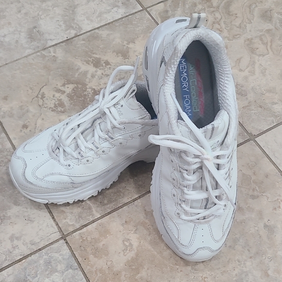 Skechers White Memory Foam Sneakers - Picture 2 of 10